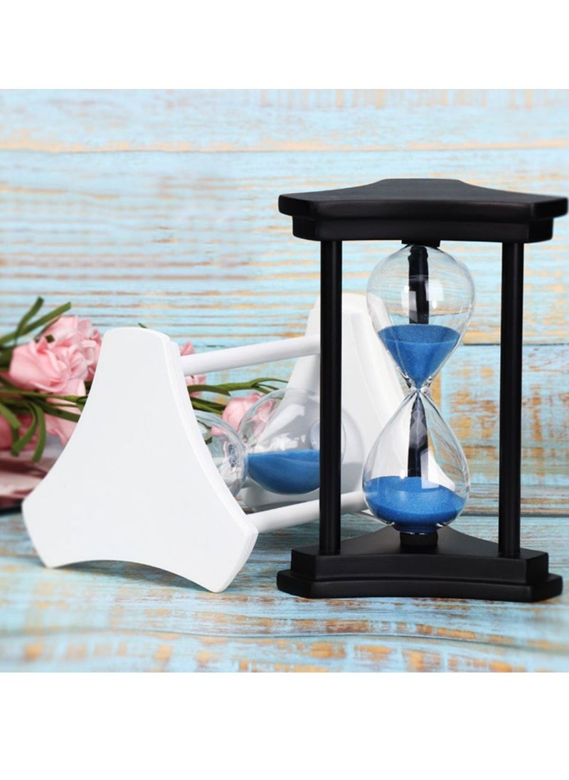 Sandglass 30 minute Timer Hourglass for Ornament Sand Clock Crafts  Decoration New Year Birthday Tea Coffee Table Book Shelf School Game Wooden Frame Sand Timer Blue