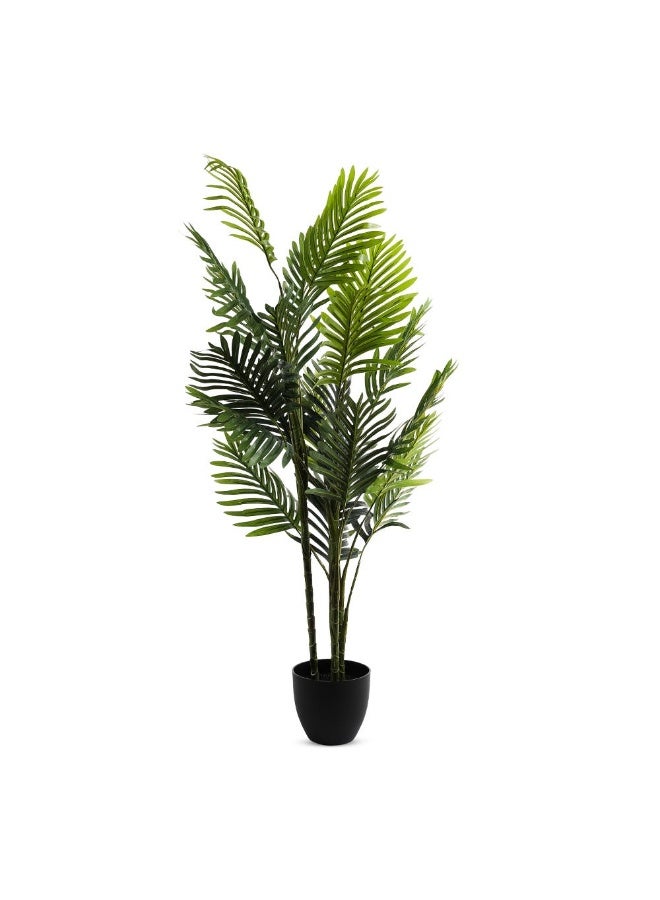 Palm Tree In Concrete Planter Green And Black - 65X144Cm