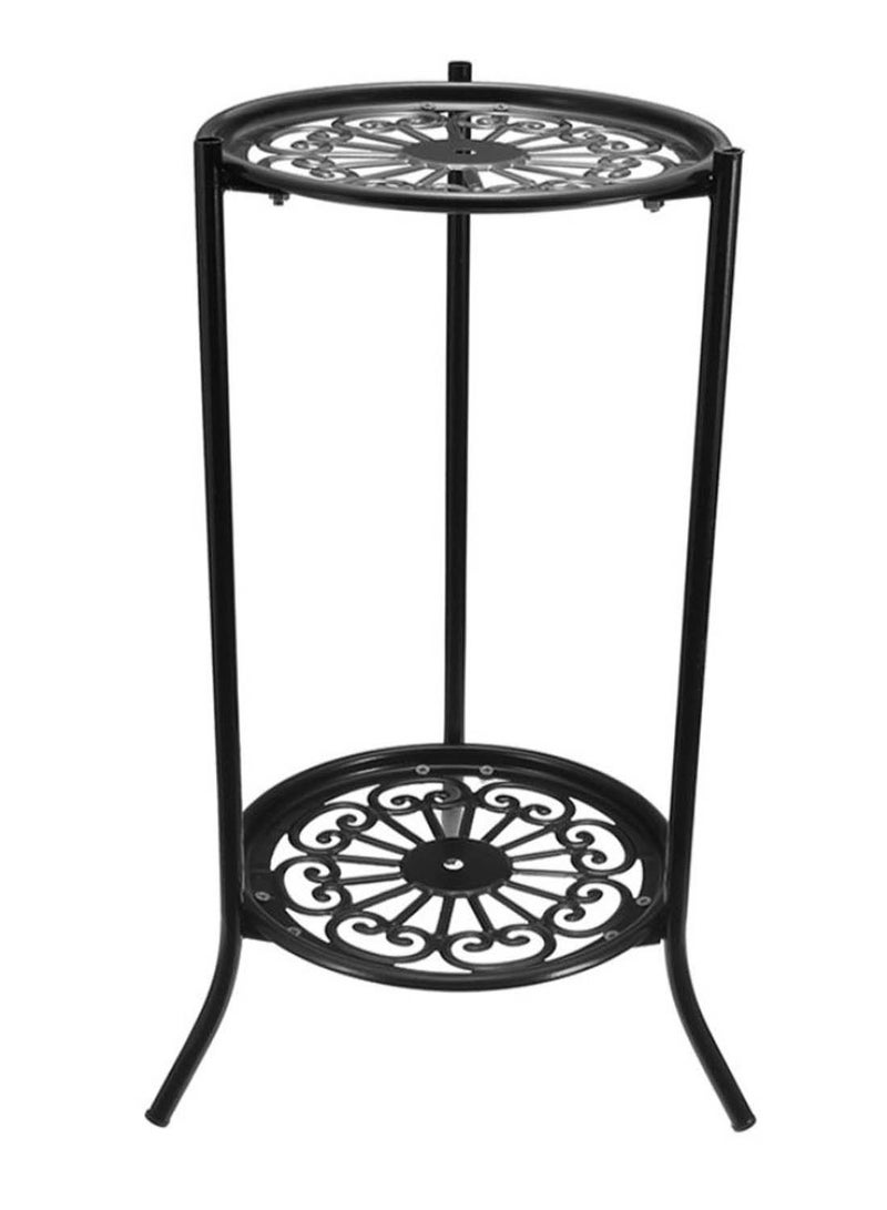 Flower Display Shelf Garden Patio Stand Black