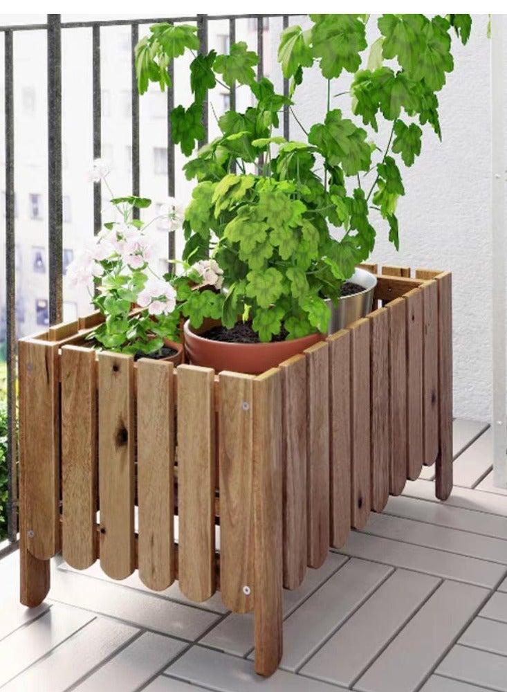 FFD Wooden Flower Pot Elegantly Crafted Wood Planter for Indoor & Outdoor Gardens