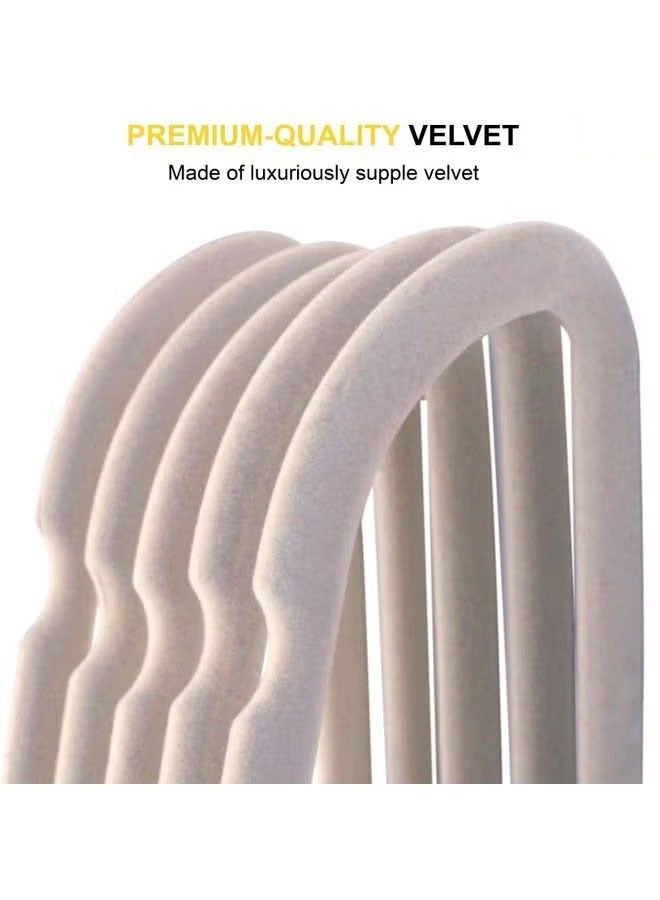 1 Set Of 100 Piece Velvet Hangers Can Be Rotated 360 Degrees To Save Space Creamy White