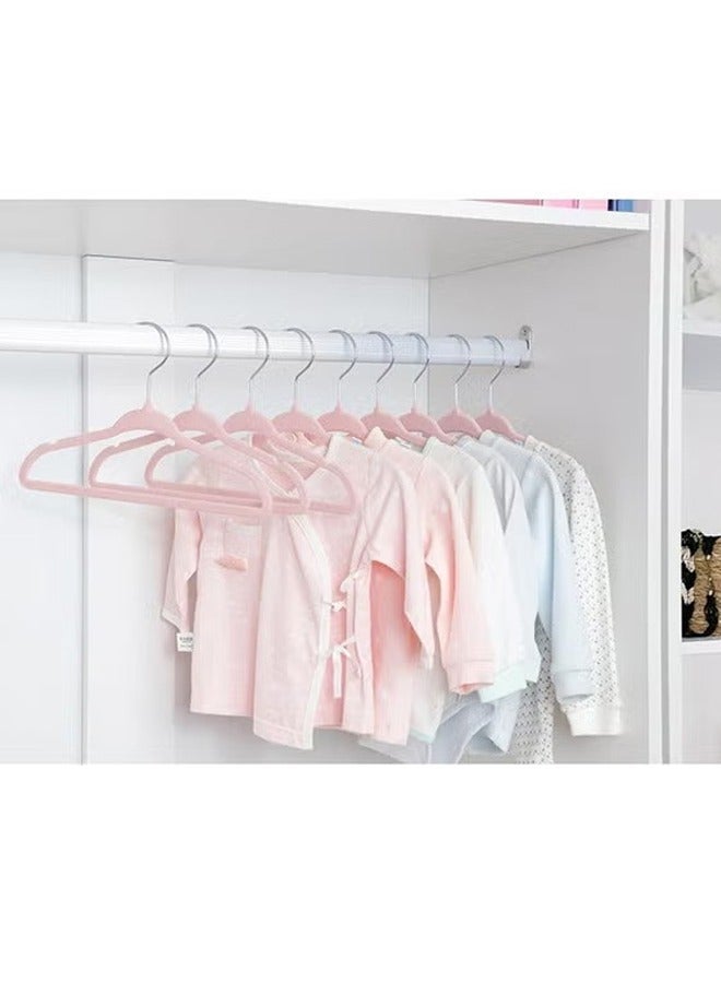 1 Set Of 100 Piece Velvet Hangers Can Be Rotated 360 Degrees To Save Space Pink