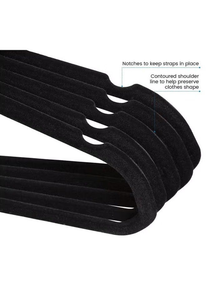 1 Set Of 100 Piece Velvet Hangers Can Be Rotated 360 Degrees To Save Space Black