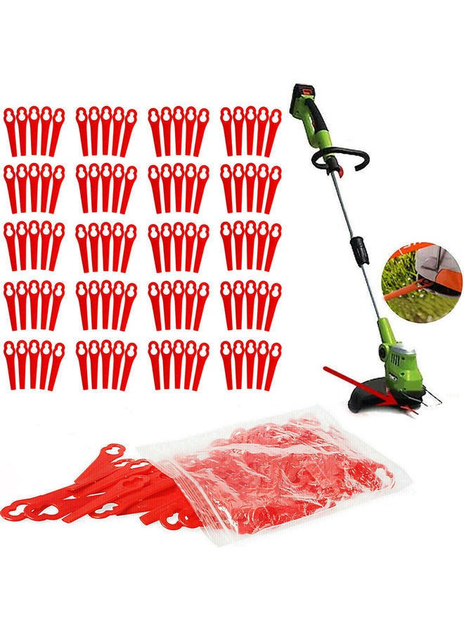 100-Piece Gardening Plastic Cutting Blade Red