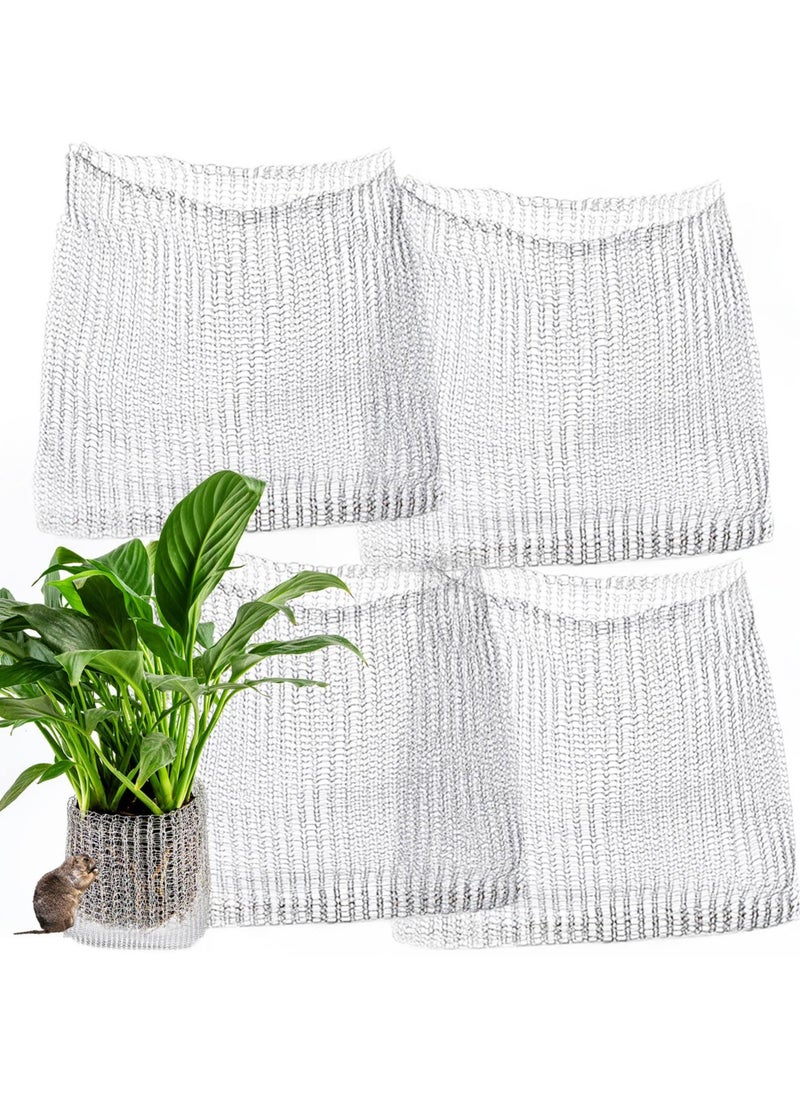 4 Pcs Root Guard Gopher Proof Wire Basket Mole and Vole Mesh Wire Baskets Underground Stainless Steel Wire, for Garden Pots Underground Pests Repellent Plants Root Protection