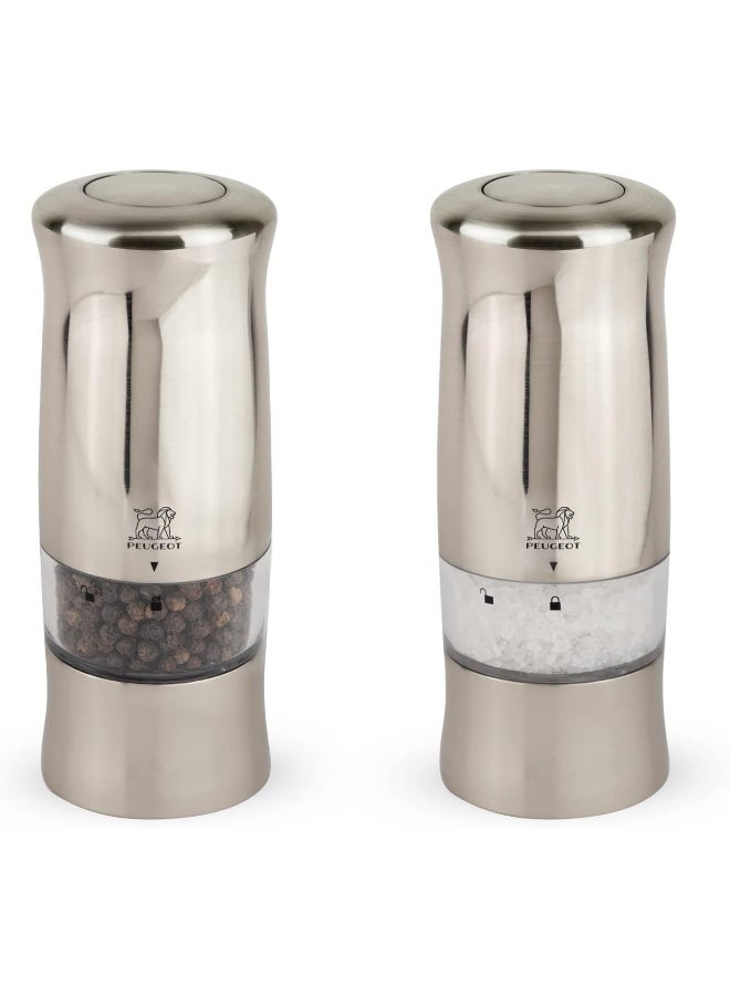 Peugeot Zeli Gift Set Pepper+Salt Mill 14cm Brushed Chrome