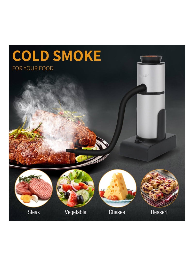 Cocktail Smooker Kit Portable Smocking Infuser Cold Smooke Generator BBQ Enhancer Wood Chip Flavor Infusion Tool Kitchen Infuser for Bar Cooking Meat BBQ Drinks