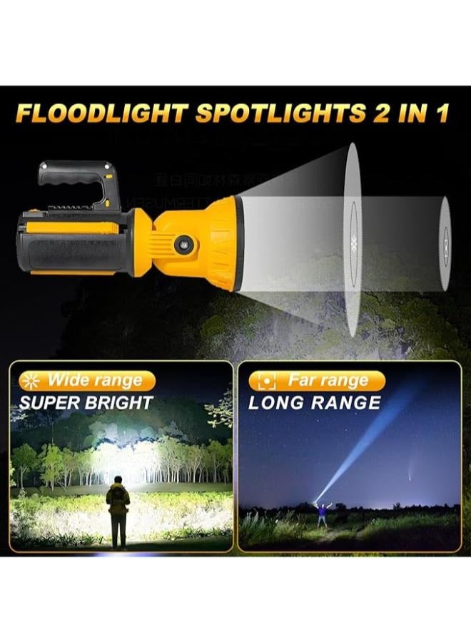 Multi-function Rotating Search Hunting Emergency Floodlight Foldable LED USB Rechargeable Flashlight and Torch for Camping