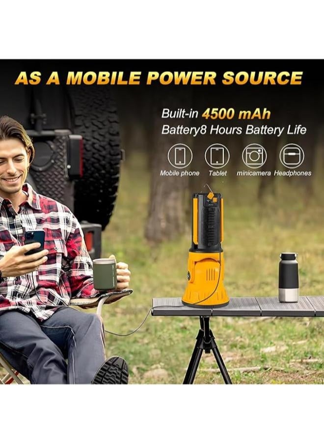 Multi-function Rotating Search Hunting Emergency Floodlight Foldable LED USB Rechargeable Flashlight and Torch for Camping