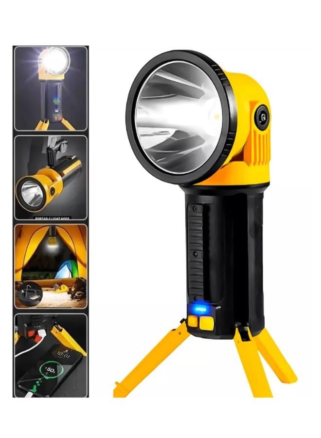 Multi-function Rotating Search Hunting Emergency Floodlight Foldable LED USB Rechargeable Flashlight and Torch for Camping