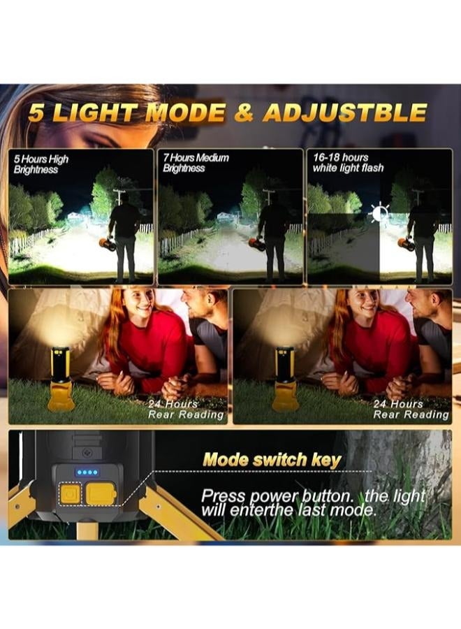 Multi-function Rotating Search Hunting Emergency Floodlight Foldable LED USB Rechargeable Flashlight and Torch for Camping