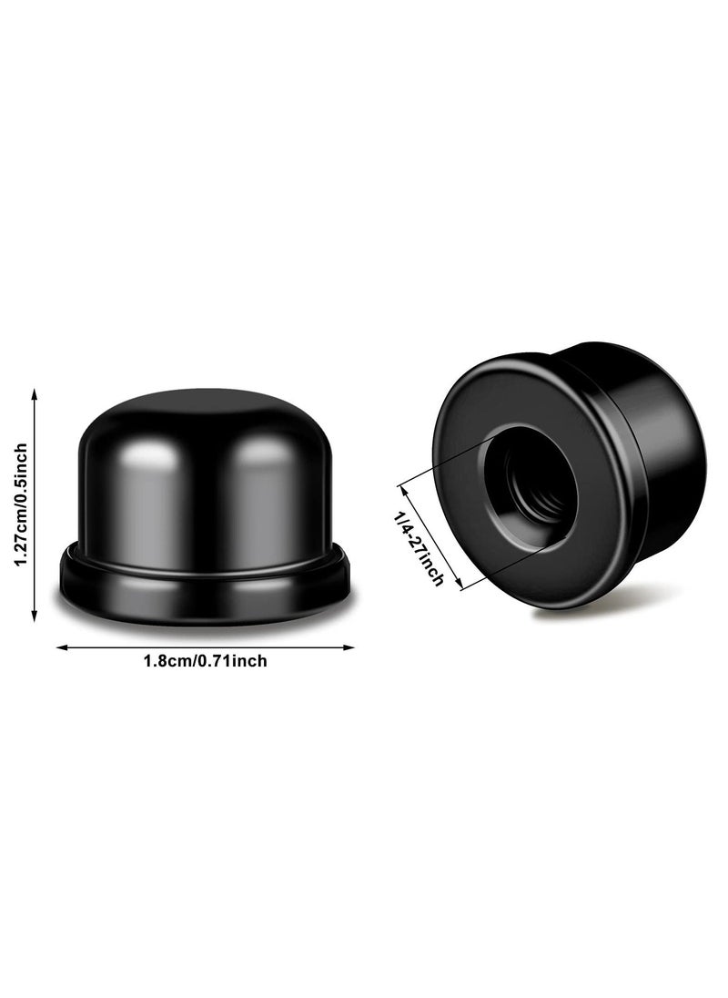 Lamp Finial Knob, Lamp Accessories1/2 Inch Tall Lamp Finials Plated Steel Finials Tapped 1/4-27 for Lamp Harp Tops (8 Pieces, Black)