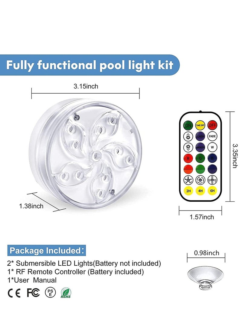 Pool Lights Underwater for Above Ground Pools Floating Waterproof Magnetic Submersible LED Pool Lights with Remote Swimming Pool Lighting Inground at Night Color Changing Pond Light for Tub