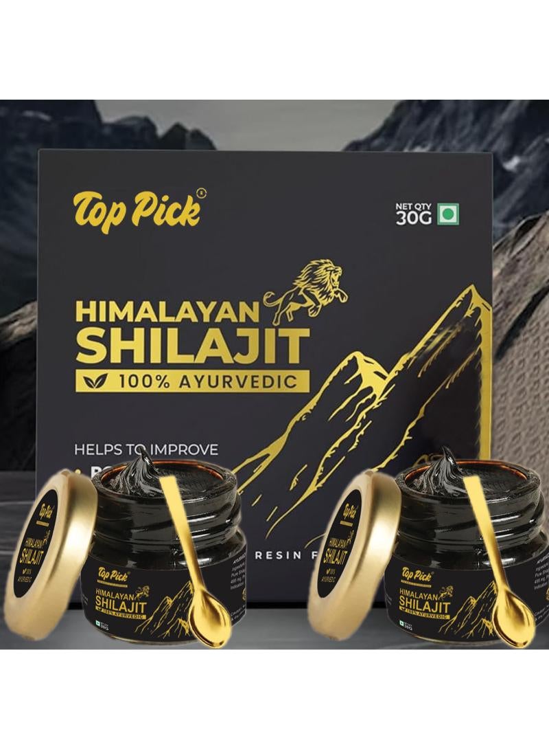 100% Pure Himalayan Shilajit Resin - 30 Gms - Boost Strength - Improves Endurance Pack of 2