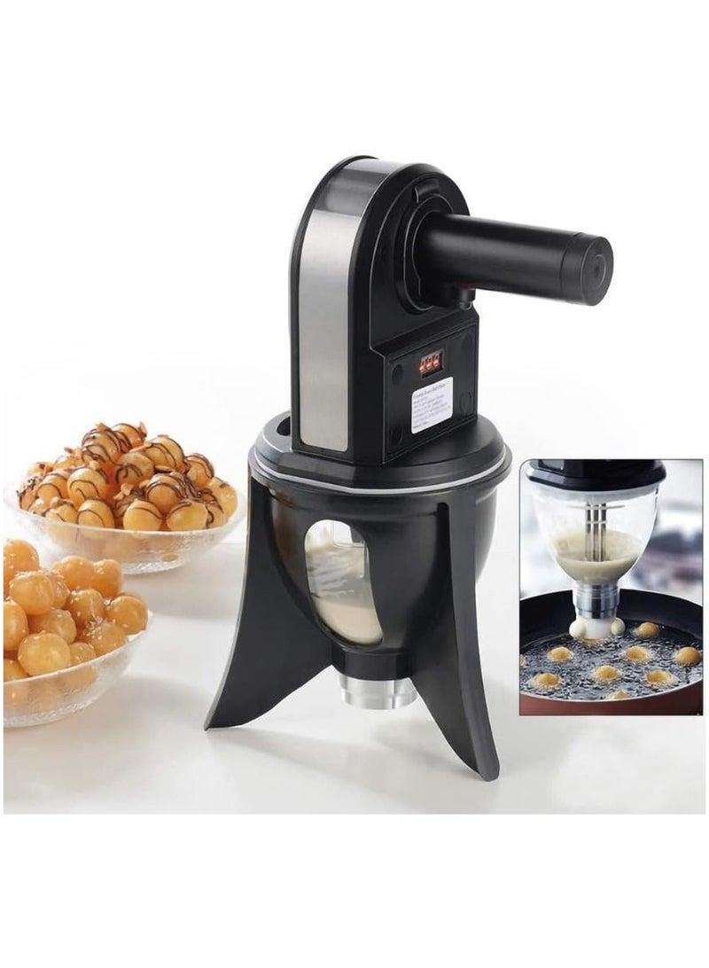 Electric Sweet Dumpling Maker - Luqaimat, Loqumat Al Kadey, and Sweet Ball Maker with Digital Screen Counter, On/Off Switch, and Easy to Clean - 1 Liter, Black