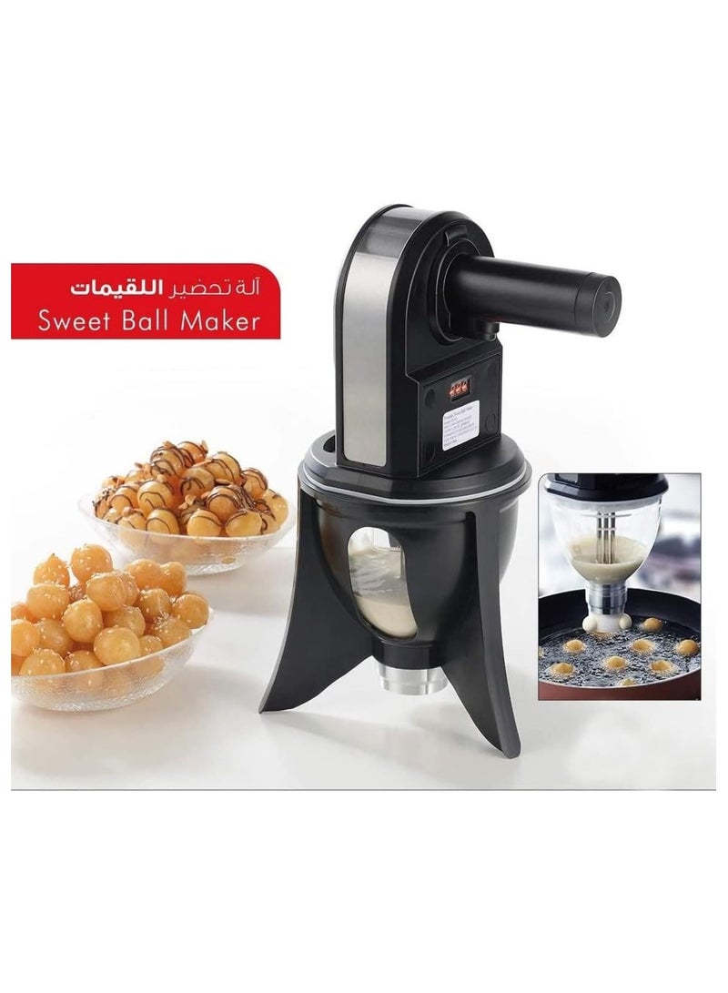 Electric Sweet Dumpling Maker - Luqaimat, Loqumat Al Kadey, and Sweet Ball Maker with Digital Screen Counter, On/Off Switch, and Easy to Clean - 1 Liter, Black