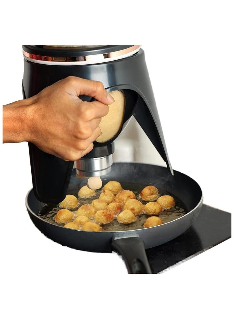 Electric Sweet Dumpling Maker - Luqaimat, Loqumat Al Kadey, and Sweet Ball Maker with Digital Screen Counter, On/Off Switch, and Easy to Clean - 1 Liter, Black