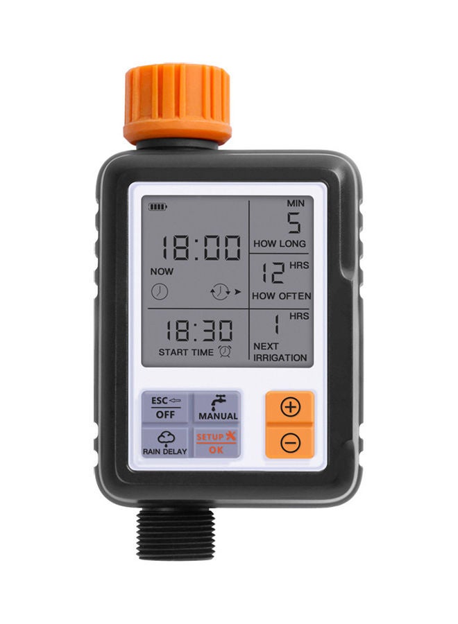 Large Screen Automatic Watering Timer Black/Orange