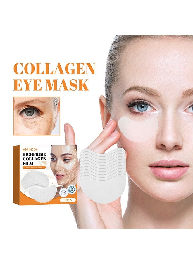 Highprime Collagen-Film Eye Mask, Water Soluble Formula, Fade Dark Circles And Eye Lines, Lift And Tighten Mask 10pcs