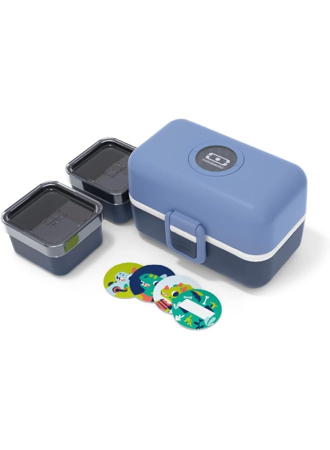 monbento - Kids Lunch Box MB Tresor Infinity - Bento Box with 3 Compartments - Ideal for Lunches or Snacks at School/Park - BPA Free - Food Grade Safe - Blue