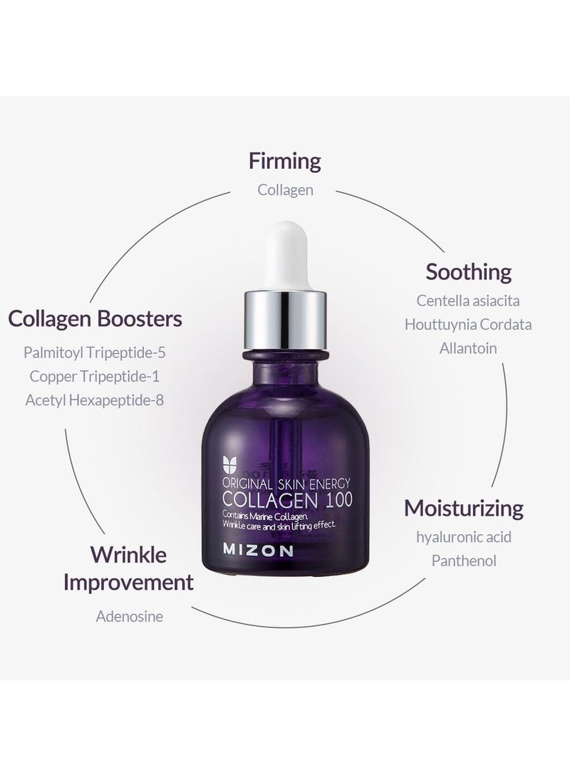 COLLAGEN 100 30ml Korean Skincare Marine collagen serum Intensive anti aging treatment Reduces wrinkles and fine lines Hydration and Elasticity Natural ingredients