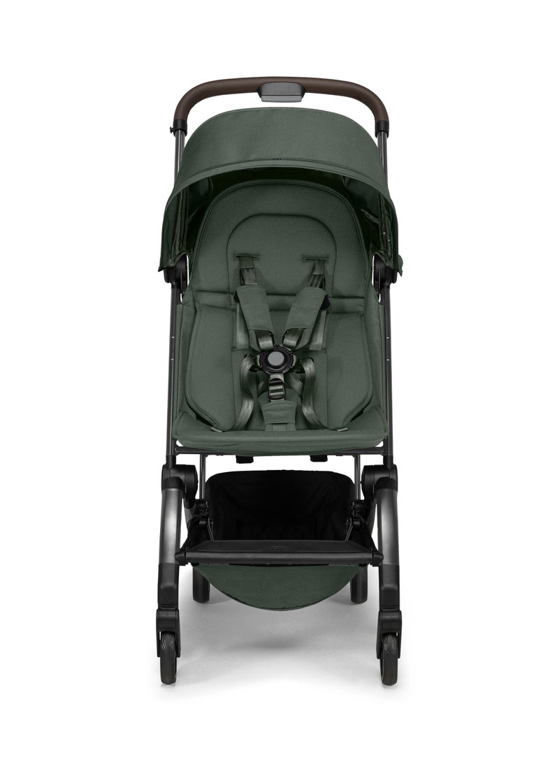 Joolz AER+ Lightweight & Compact Travel Stroller - Portable One-Hand Fold Design - Ergonomic Seat for Infant & Toddler (up to 50 lb) - XXL Sun Hood - Stroller for Airplane -Travel Pouch- Forest Green