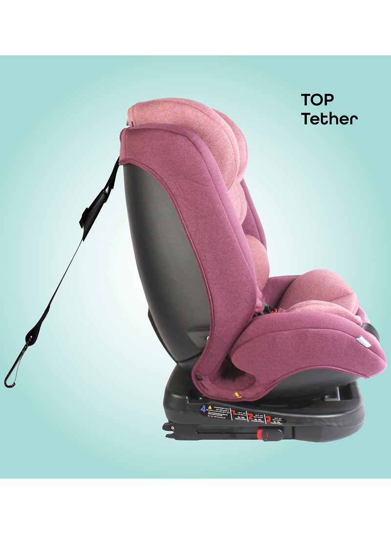 Rover -Baby/Infant Car seat Group:(0+,1,2,3) (0-12 years) 360° Rotate - Pink