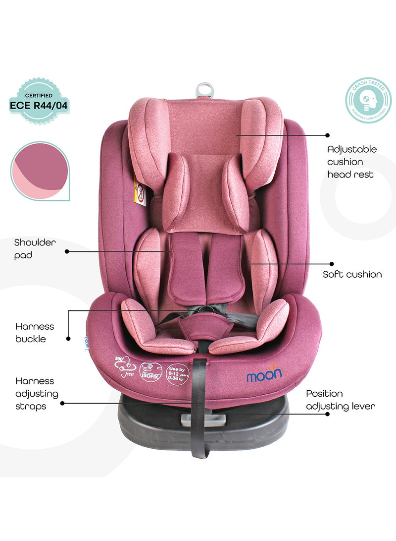 Rover -Baby/Infant Car seat Group:(0+,1,2,3) (0-12 years) 360° Rotate - Pink