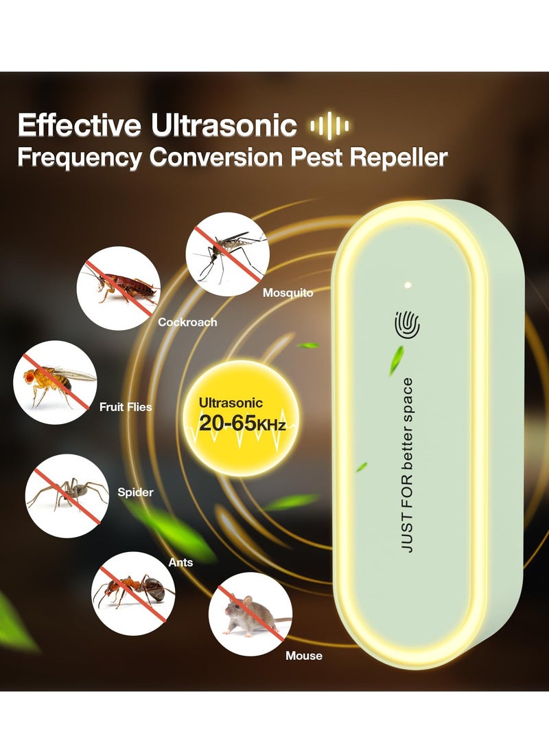 Ultrasonic Pest Repeller, Pack of 2, Mosquito and Mouse Repellent, Ultrasonic Electric Plug-In for Indoor Use, Effective Against Mosquitoes, Mice, Spiders, Cockroaches, Insects, Fleas, and Moths