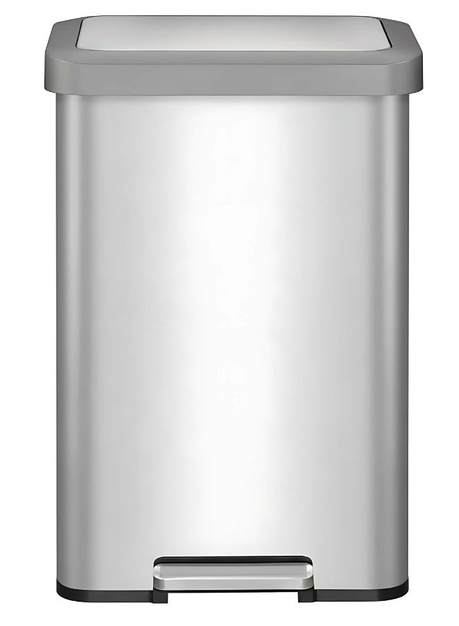 COZY SERIES | 45L Step Trash Bin | Brushed Stainless Steel Finish | Soft-Closing Lid | Fingerprint-Resistant | Versatile Waste Solution for Homes, Offices & Communal Areas | Durable, Elegant Design for Easy Waste Disposal