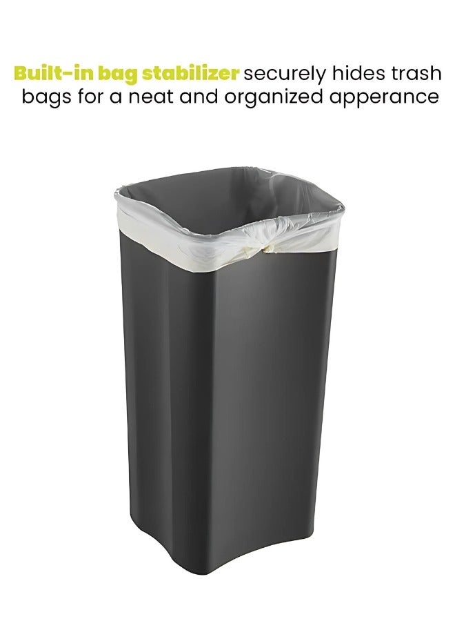 REGENT SERIES | 32L Metallic Grey Pedal Trash Bin | Brushed Stainless Steel, Soft-Closing, Fingerprint-Resistant Design | Modern Waste Solution for Home, Office, and Commercial Spaces