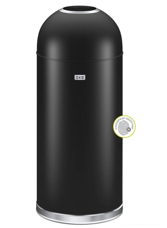 ETERNAL SERIES | 30 Liters Open-Top Commercial Trash Bin | Matte Black, Brushed Stainless Steel, Fingerprint-Resistant Finish | Durable, Modern, Waste Bin for Office, Kitchen, Home, and Business Use