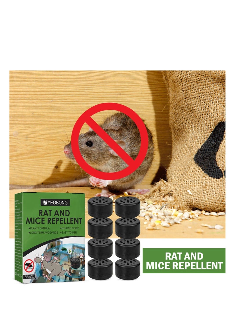 Mouse Repellent for Car, 8 Pcs Natural Mouse Repellent Peppermint Oil, for Repel Mice and Rats, Rodent Squrrels Repellent, Effective Repellent for Home, Car, Underhood, Garage, Indoor and Outdoor