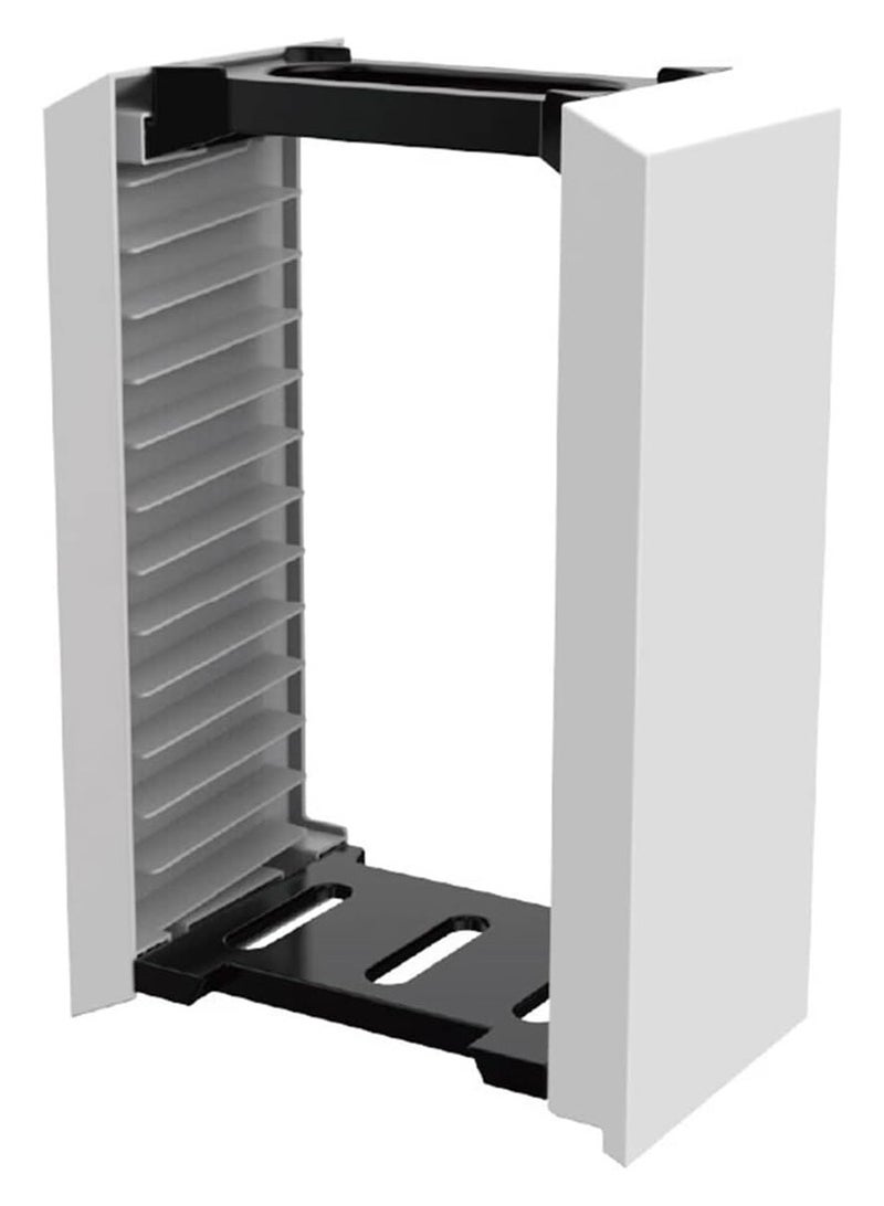 Game Storage Tower for PS5, Game Disc Box Storage Rack 12 Games Disc Holder Storage Shelf for PS5 Game Discs