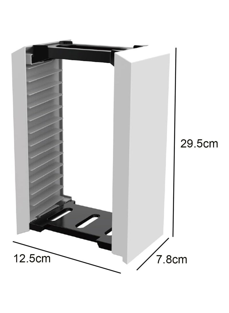 Game Storage Tower for PS5, Game Disc Box Storage Rack 12 Games Disc Holder Storage Shelf for PS5 Game Discs