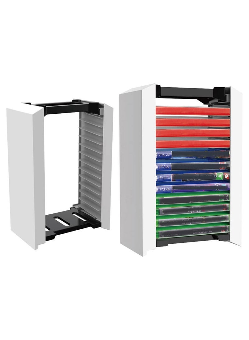 Game Storage Tower for PS5, Game Disc Box Storage Rack 12 Games Disc Holder Storage Shelf for PS5 Game Discs