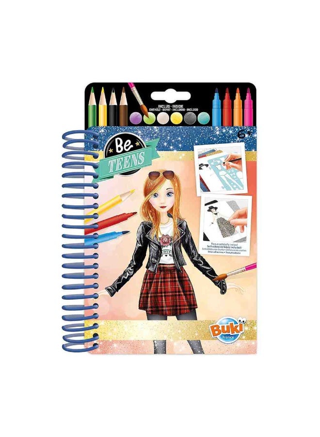 Be Teens Rock Outfits Sketchbook With Art Tools (28 Pages)