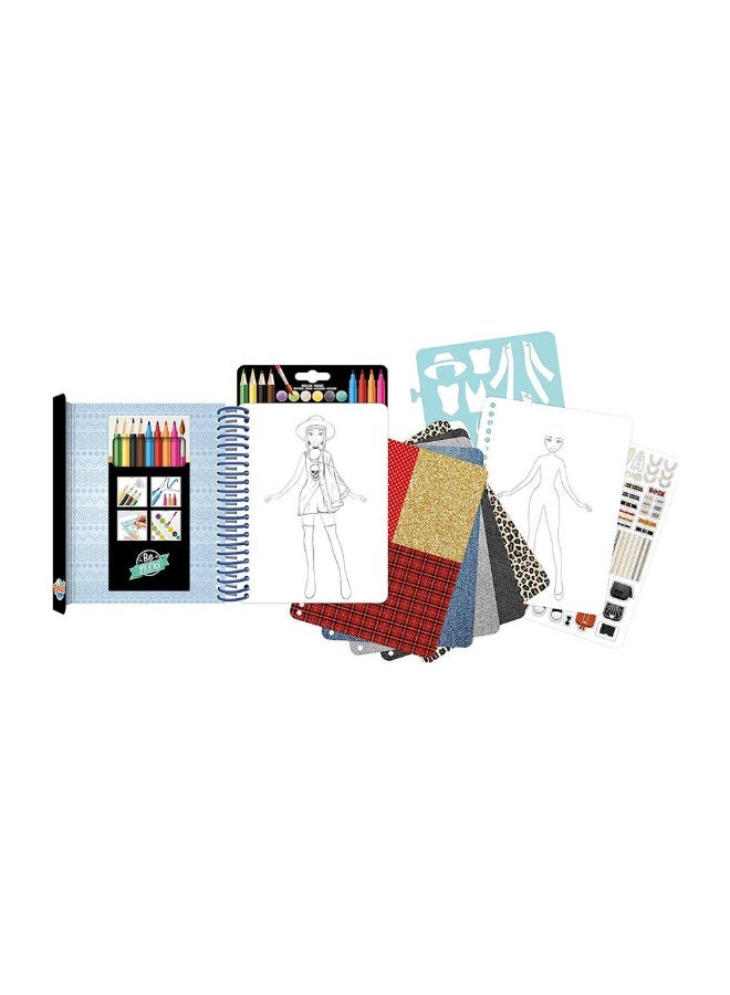 Be Teens Rock Outfits Sketchbook With Art Tools (28 Pages)