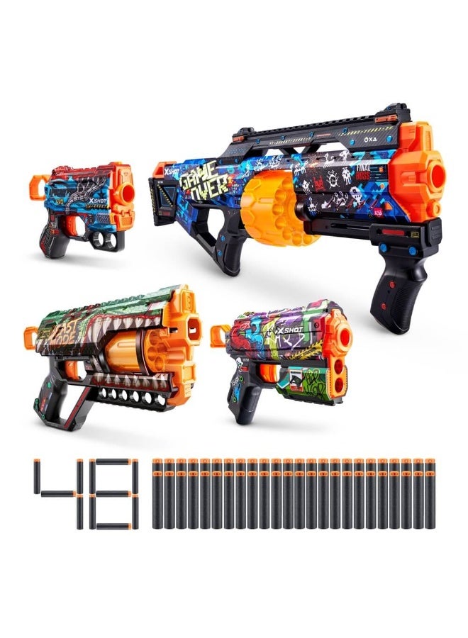 X-Shot Skins Last Stand, Griefer, Flux & Menace Blasters