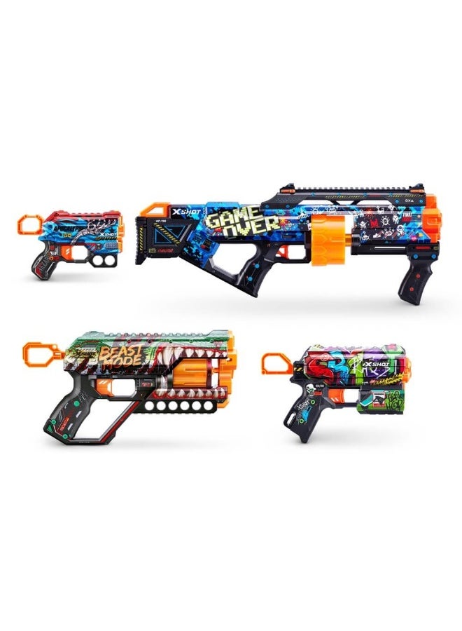 X-Shot Skins Last Stand, Griefer, Flux & Menace Blasters