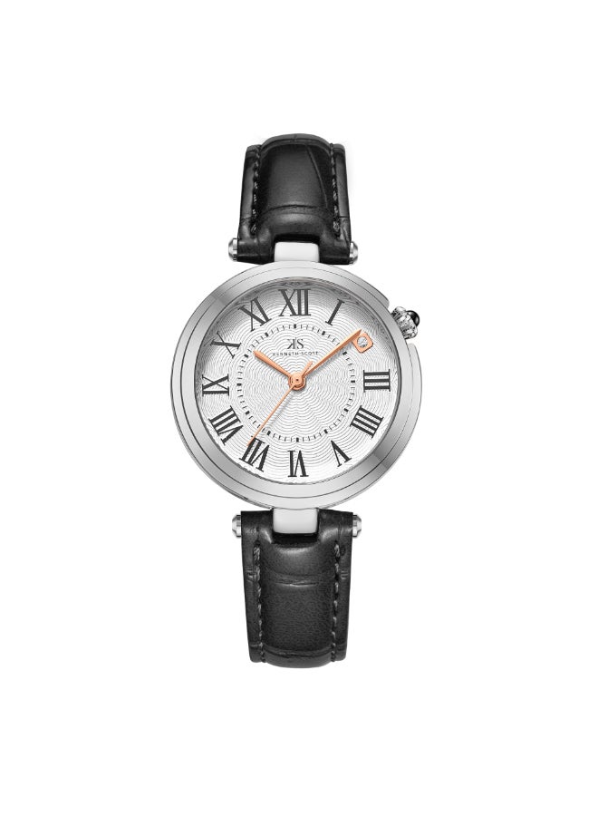 Kenneth Scott Women's Watch, Analog Display and Polyurethane Strap - K24510-SLBW, Black