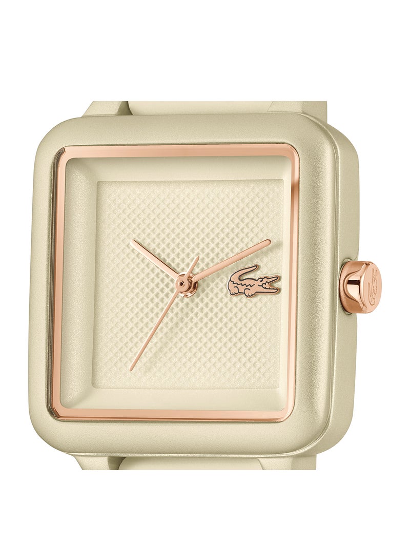 LACOSTE SQUARE ANALOG WOMEN'S LIGHT GOLD CASE WATCH - 2001385