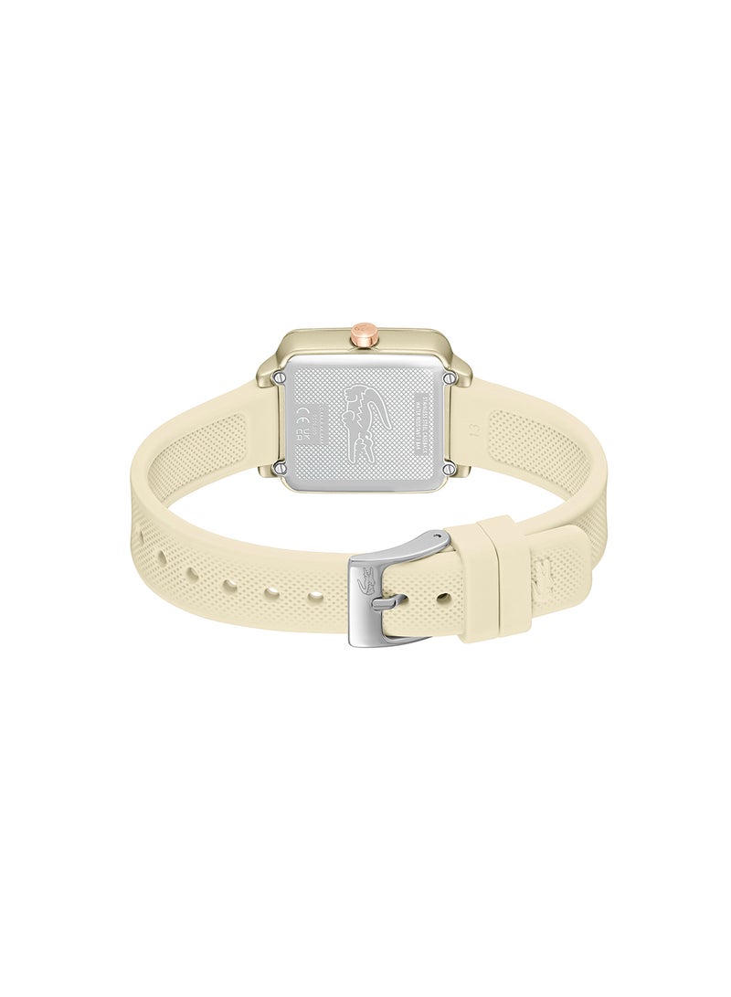 LACOSTE SQUARE ANALOG WOMEN'S LIGHT GOLD CASE WATCH - 2001385