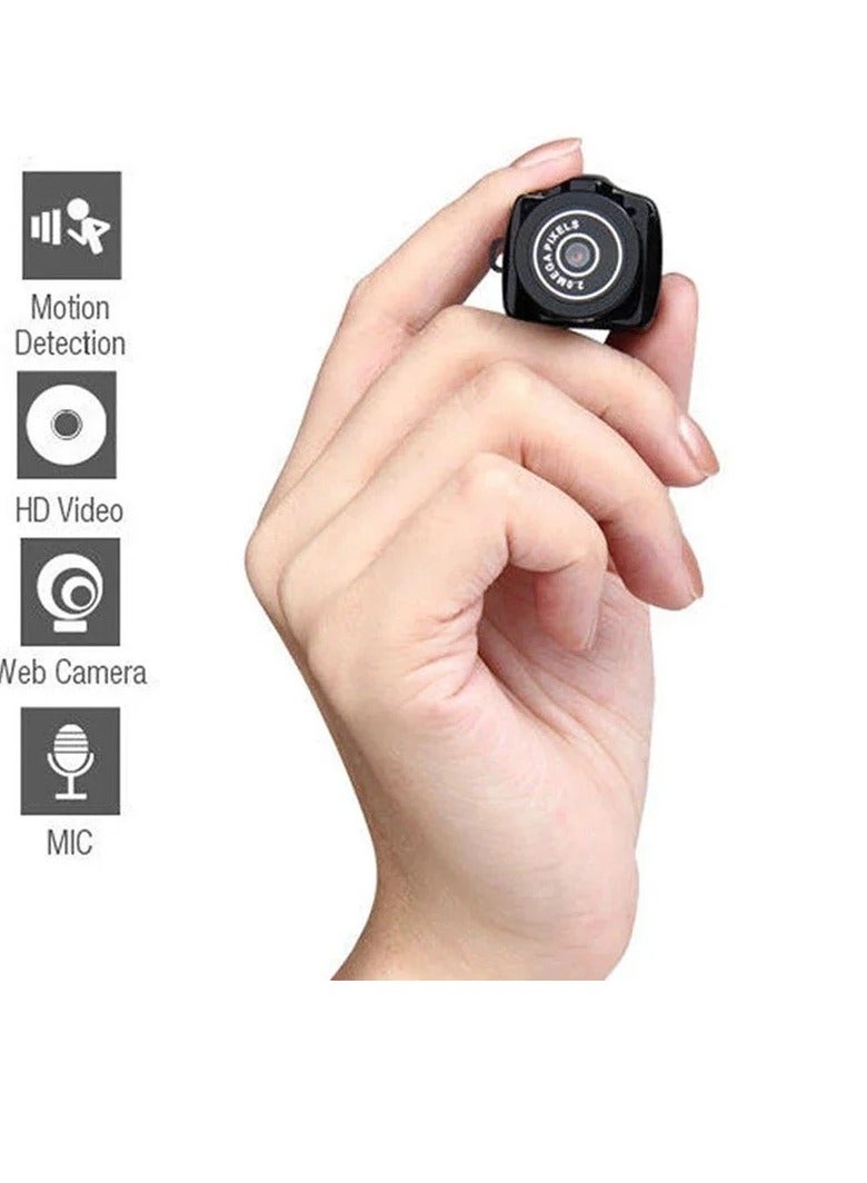 Mini Camera Camcorder, Rechargeable Compact Small Action Camera, Portable Webcam Video Voice Recorder Camera With Key Chain, Lightweight HD Camera For AVI Video, (1pc, Black)