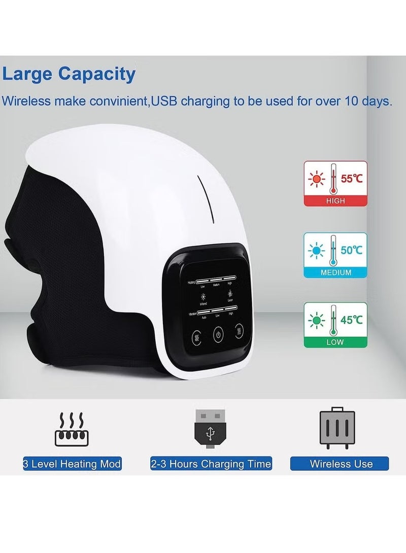 Knee Massager Large LED Screen Arthritis Knee Massage Wearable with Heat Rechargeable Electronic Smart Knee Massage for Knee Joint Pain Injury