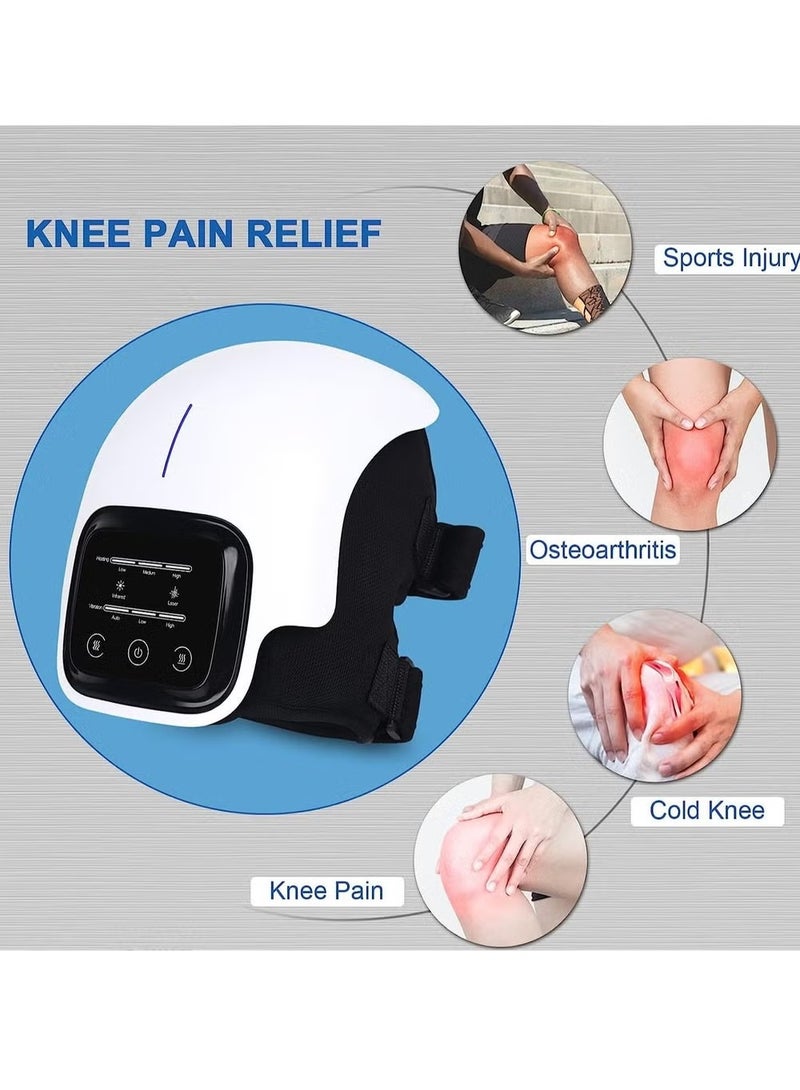 Knee Massager Large LED Screen Arthritis Knee Massage Wearable with Heat Rechargeable Electronic Smart Knee Massage for Knee Joint Pain Injury