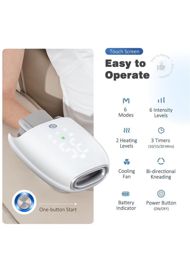 Hand Massager with Heat, Compression, and Kneading Massage for Arthritis and Carpal Tunnel Pain Relief, Cordless with 6 Modes and 6 Intensities, Perfect Birthday Gifts for Women, Men, Mom, and Dad