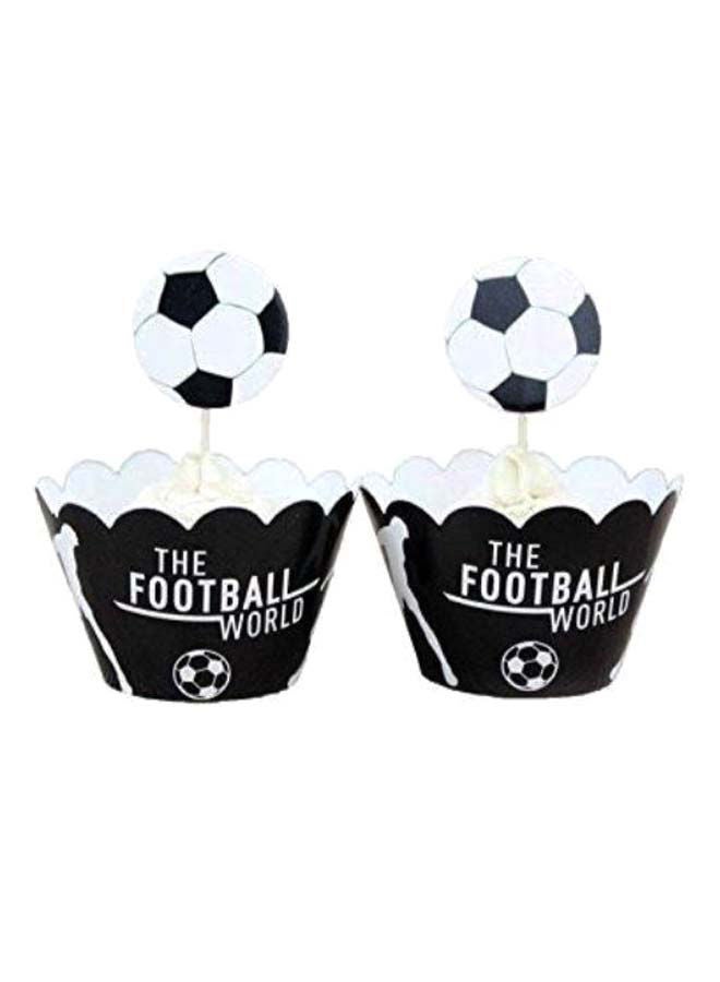 24-Piece Russia Football World Cup Theme Cupcake Toppers And Wrappers Set