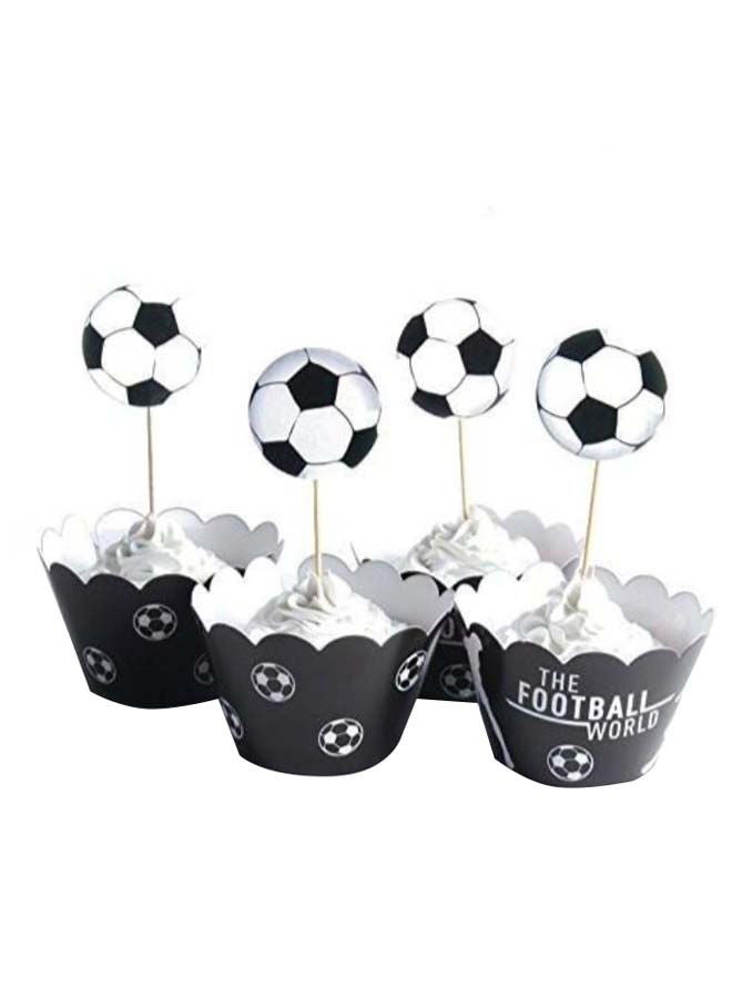 24-Piece Russia Football World Cup Theme Cupcake Toppers And Wrappers Set