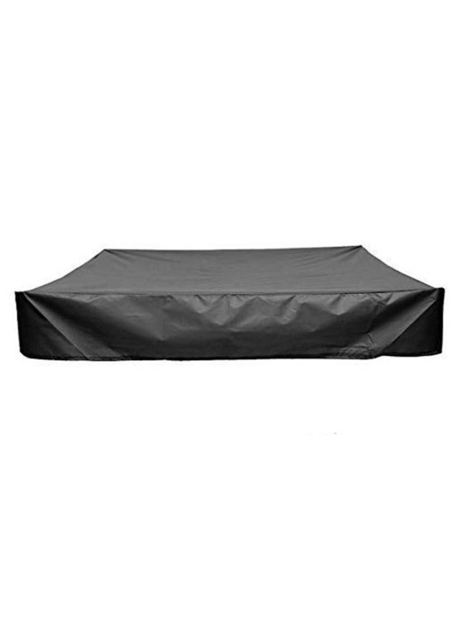 Sandbox Cover, Square Protective Cover for Sand and Toys Away from Dust and Rain, Sandbox Canopy with Drawstring, Sandpit Pool Cover 120/150/180/200CM Black